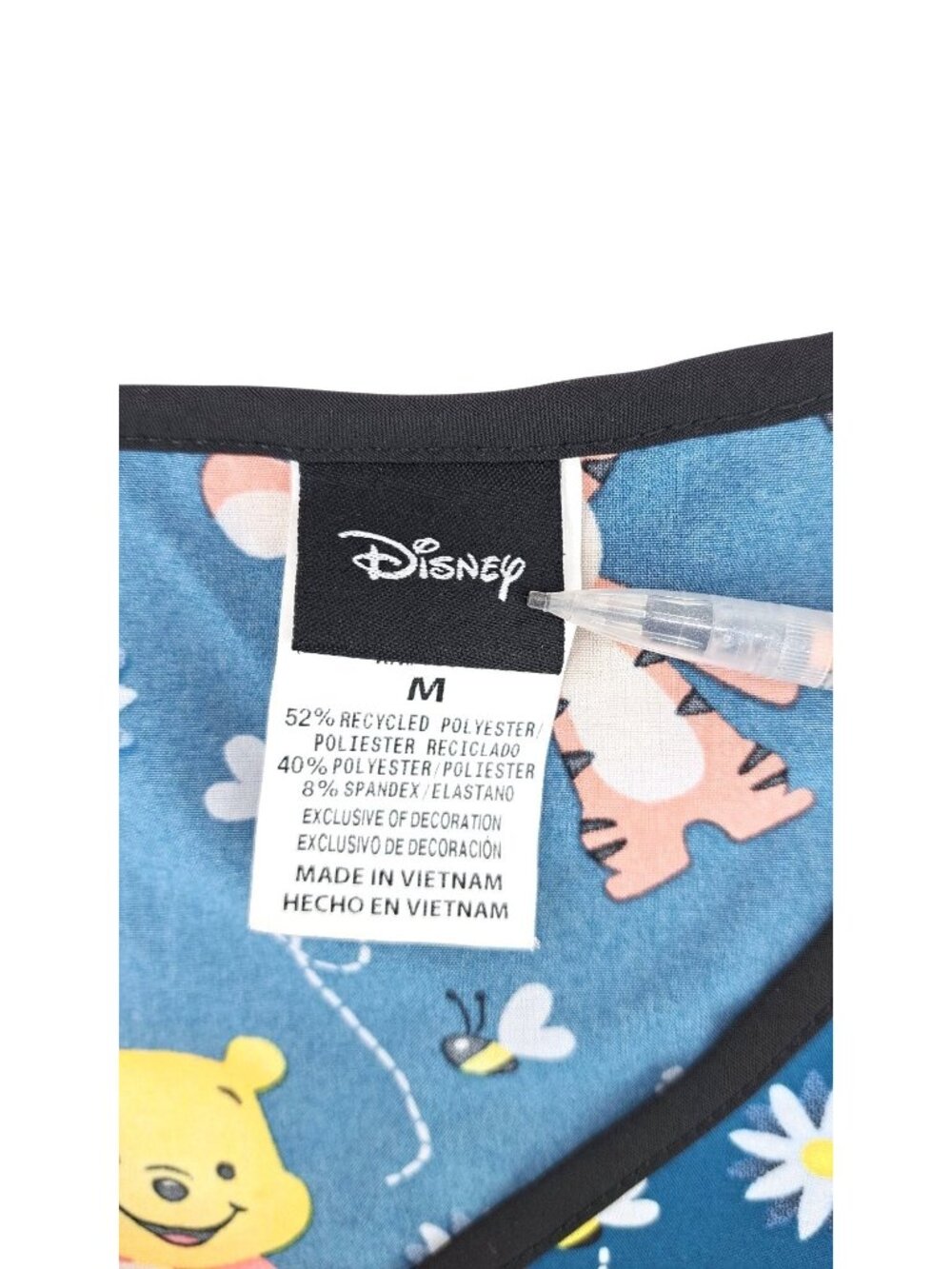 Disney Winnie The Pooh Scrub Top Tigger Eeyore V-Neck Short Sleeve Women Medium - Picture 4 of 10